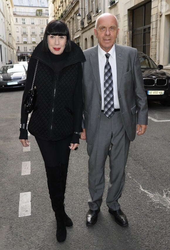 Chantal Thomass et son mari Michel Fabian - Soirée du nouvel an juif chez Marek Halter à Paris le 8 septembre 2013.