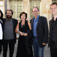 Marek Halter, Ruth Elkrief et son mari, Claude Czechowski, et David Martinon - Soirée du nouvel an juif chez Marek Halter à Paris le 8 septembre 2013.