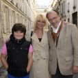 Théodora Khorsand, son fils Antoine, et Yves Thréard - Soirée du nouvel an juif chez Marek Halter à Paris le 8 septembre 2013.