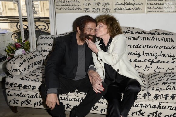 Marek Halter et Clara Halter - Soirée du nouvel an juif chez Marek Halter à Paris le 8 septembre 2013.