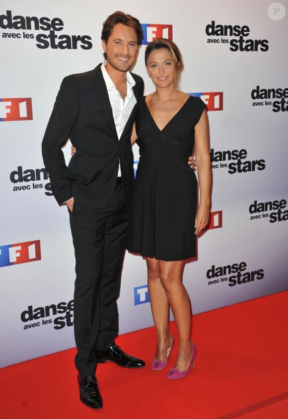 Vincent Cerutti et Sandrine Quétier lors de la conférence de presse de Danse avec les stars 4 à Paris chez TF1 le 10 septembre 2013