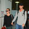 Kaley Cuoco et son compagnon Ryan Sweeting, heureux lors de leur arrivée à LAX à Los Angeles le 10 septembre 2013