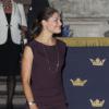 La princesse héritière Victoria de Suède lors de l'inauguration de l'exposition "40 ans sur le trône, 40 ans au service de la Suède" dans le cadre du jubilé des 40 ans de règne du roi Carl XVI Gustaf à Stockholm, le 13 septembre 2013