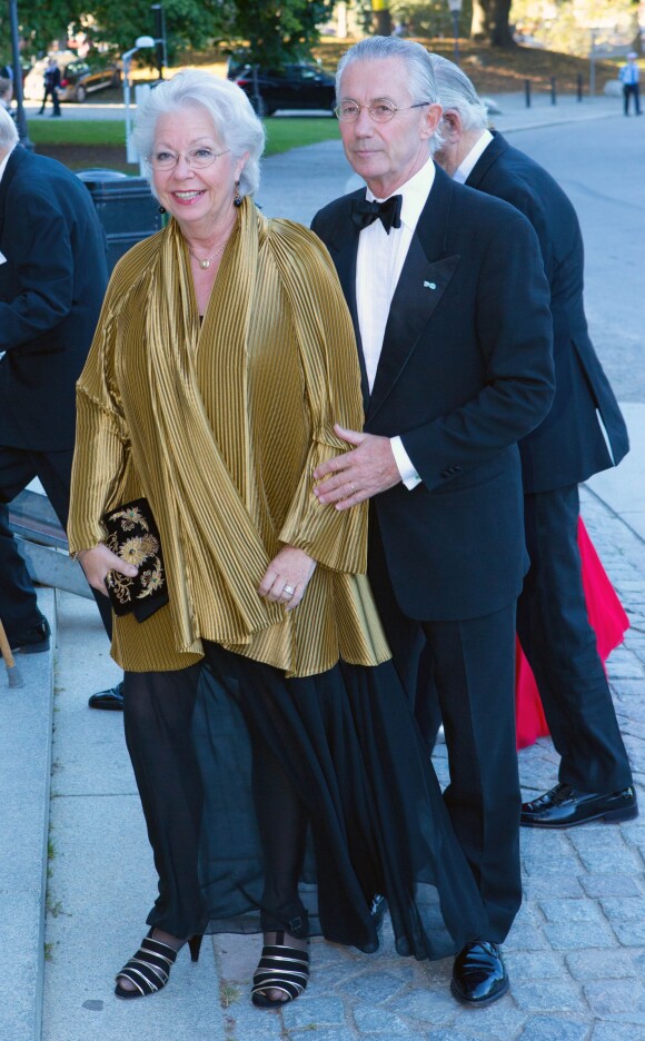 La princesse Christina et Ehemann Tord Magnuson lors du dîner au musée nordique, dans le cadre du jubilé des 40 ans de règne du roi Carl XVI Gustaf à Stockholm le 14 septembre 2013