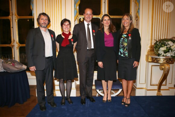 Bruno Podalydès, Sylviane Sambor, Pierre-Alexis Dumas, Aurélie Filippetti, Marie-Christine Saragosse à Paris le 17 septembre 2013.