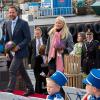 Le prince Haakon et la princesse Mette-Marit de Norvège le 18 septembre 2013 au deuxième jour de leur visite dans le comté méridional de Vest-Agder, dont la princesse est native.