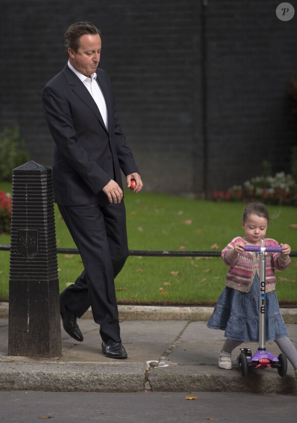 David Cameron avec sa fille Florence à Londres le 10 septembre 2013.
