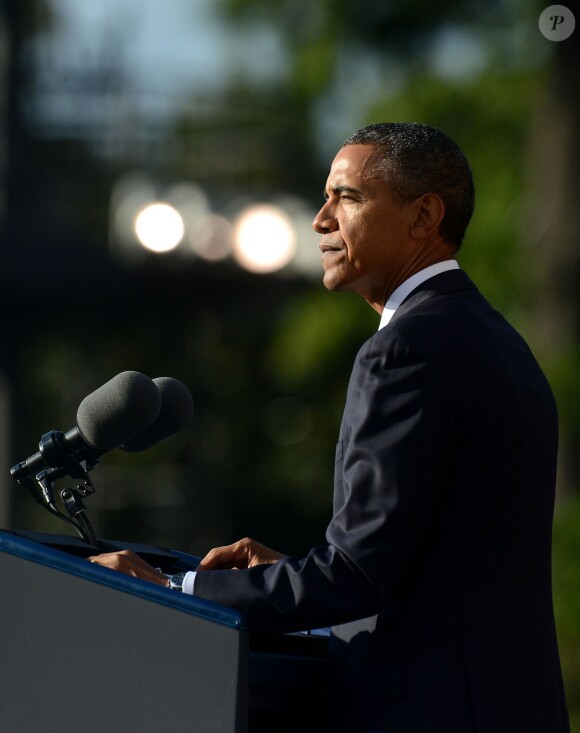 Barack Obama et Michelle Obama ont assisté à une cérémonie hommage aux victimes de la tuerie de Navy Yard, le 22 septmbre 2013 à Washington. Le couple a réconforté les familles et le président a délivré un discours.