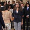Letizia d'Espagne accueillait le 25 septembre 2013 en audience au palais de la Zarzuela à Madrid les jeunes protagonistes du programme My Europe.