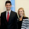 Novak Djokovic et sa fiancée Jelena Ristic à New York le 23 août 2013.