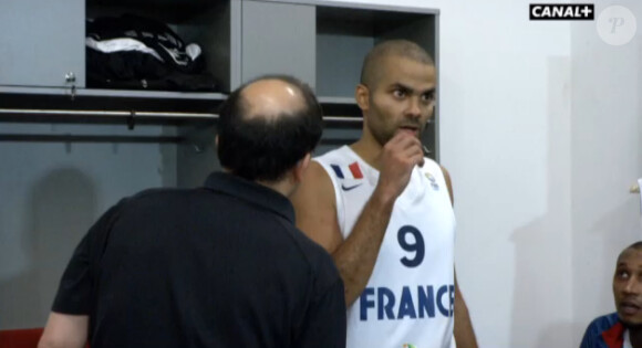 Tony Parker dans le reportage d'Intérieur Sport de Canal+ sur la victoire de l'Equipe de France de basket aux championnats d'Europe le 22 septembre 2013.
