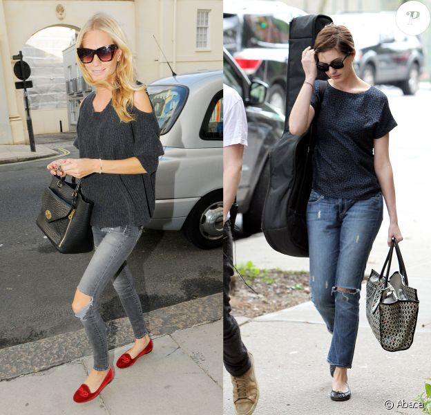 Poppy Delevingne vs Anne Hathaway : qui porte le mieux le jean déchiré ? 
