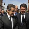 Nicolas Sarkozy rend visite à Christian Estrosi et déjeune avec des parlemantaires et dirigeants à La Petite Maison, Nice, le 27 septembre 2013.
