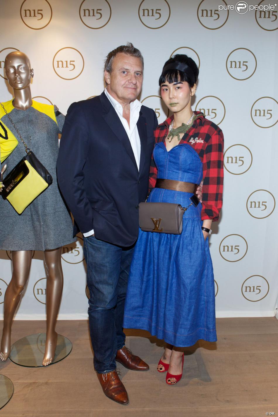 Kim Na Young et Jean-Charles de Castelbajac au lancement de la collection capsule Wild Puzzle pour la boutique N15 à Paris. Le 26 septembre 2013
