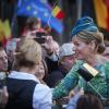 Le roi Philippe et la reine Mathilde de Belgique étaient en visite à Anvers le 27 septembre 2013 dans le cadre de leur tournée ''Joyeuses entrées''.