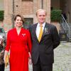 Le prince Carlos de Bourbon-Parme et son épouse la princesse Annemarie, enceinte de leur deuxième enfant, arrivent le 28 septembre 2013 à Piacenza (Plaisance) pour une messe en l'église de San Sisto.