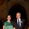 Le prince Carlos de Bourbon-Parme et la princesse Annemarie, enceinte, lors d'une soirée de gala au château de Grazzano Visconti à Piacenza (Plaisance) le 28 septembre 2013