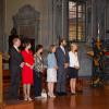 Le prince Carlos de Bourbon-Parme et la princesse Annemarie, la princesse Margarita et Tjalling ten Cate et la princesse Carolina le 28 septembre 2013 à Piacenza (Plaisance) lors d'une messe en l'église de San Sisto.