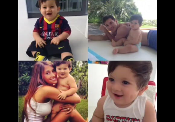 Photomontage de Thiago, le fils de Lionel Messi, à Barcelone le 30 septembre 2013.
