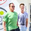 Exclusif - Arnold Schwarzenegger et son fils Patrick à Los Angeles. Le 16 août 2013.