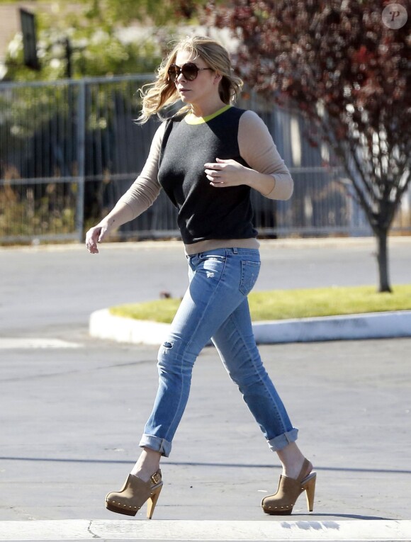 LeAnn Rimes et son chéri Eddie Cibrian en plein tournage, le vendredi 4 octobre 2013, à Los Angeles.