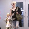 Gwen Stefani enceinte et son fils Zuma au cinéma à Hollywood, le 6 octobre 2013.
