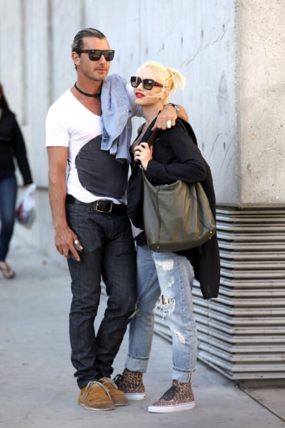 Gwen Stefani enceinte et son mari Gavin Rossdale à Hollywood, le 6 octobre 2013.