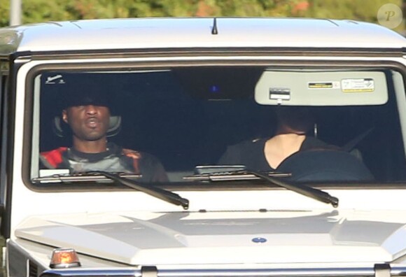 Exclusif - Khloé Kardashian et son mari Lamar Odom se rendent au domicile de Kris Jenner a Calabasas. Le 8 octobre 2013.