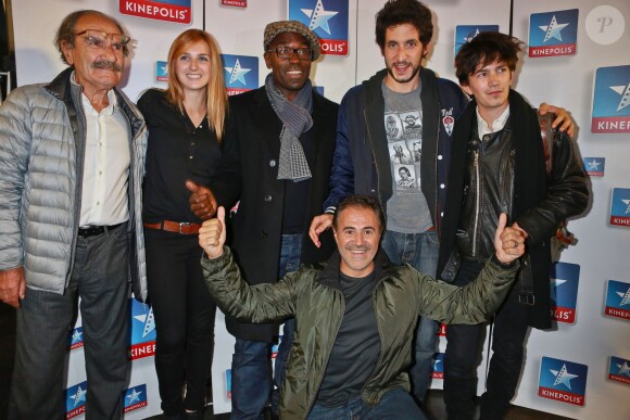 Gérard Hernandez, Alison Wheeler, Lucien Jean-Baptiste, José Garcia, Douglas Attal et Solal Forte à la première du film Fonzy au Kinepolis de Lomme, le 10 octobre 2013.