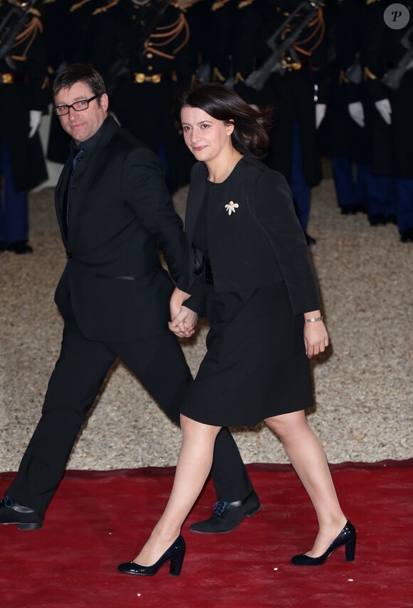 Cecile Duflot et son compagnon Xavier Cantat à Paris le 11 decembre 2012