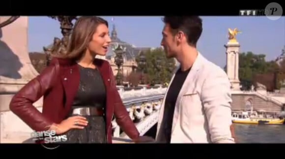 Laury Thilleman et Maxime Dereymez - Troisième prime de "Danse avec les stars 4" sur TF1. Le 12 octobre 2013.