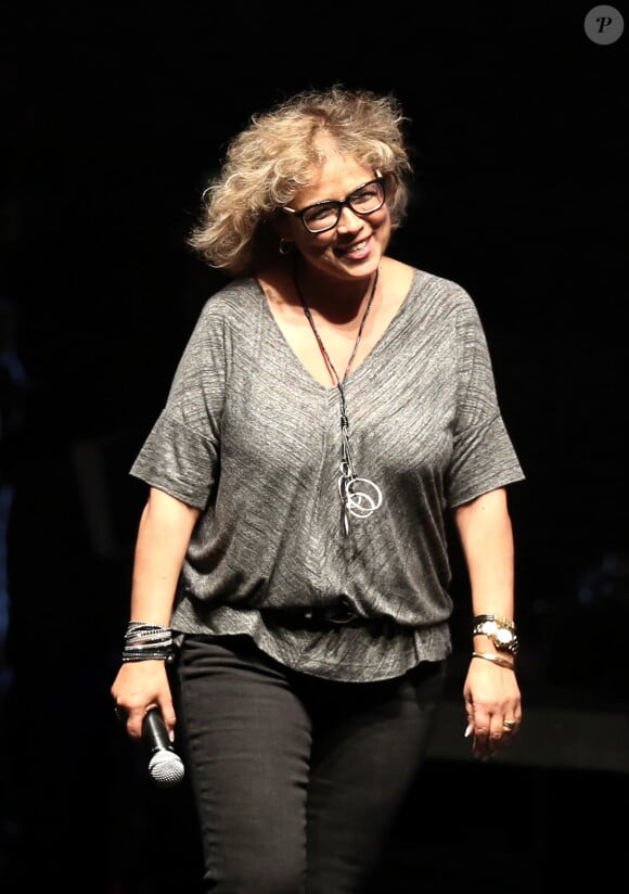 Marguerite Garcia, présidente de Huntington Avenir à Lyon, le 12 0ctobre 2013, lors de la 7ème édition de "Foot-Concert" au Palais des sports.