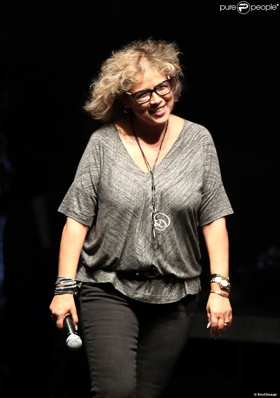 Marguerite Garcia, présidente de Huntington Avenir à Lyon, le 12 0ctobre 2013, lors de la 7ème édition de &quot;Foot-Concert&quot; au Palais des sports.