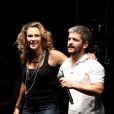 Lorie et Grégoire à Lyon, le 12 octobre 2013, lors de la 7ème édition de "Foot-Concert" au Palais des sports.