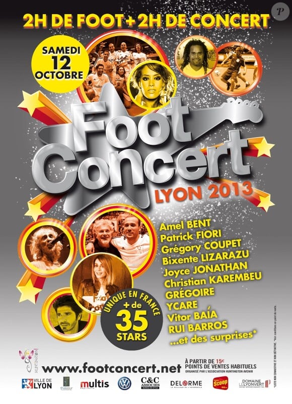 Affiche de la 7ème édition du "Foot-concert" à Lyon le 12 octobre 2013.