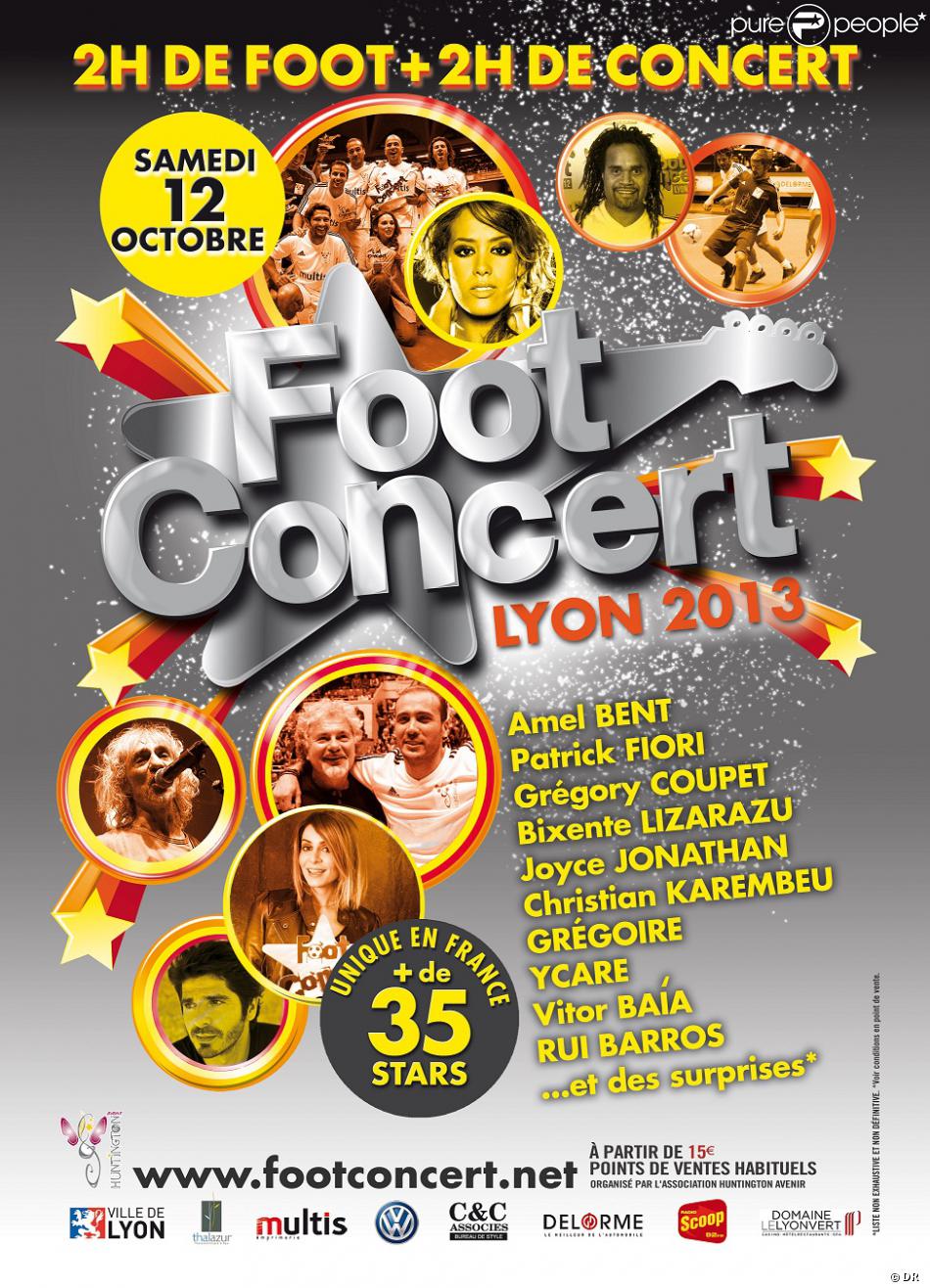 Affiche de la 7ème édition du &quot;Foot-concert&quot; à Lyon le 12 octobre 2013.