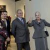 La reine Margrethe II, le prince Henrik, la princesse Mary et son époux le prince héritier Frederik lors de l'inauguration et le vernissage de l'exposition Pas De Deux Royal, une rencontre artistique, au musée Aros de Aarhus, le 11 octobre 2013