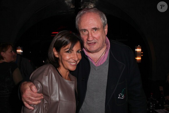 Anne Hidalgo and Jean Cormier - Soirée pour la sortie du livre de Jean Cormier "Gueules de chefs" à Paris le 15 octobre 2013.