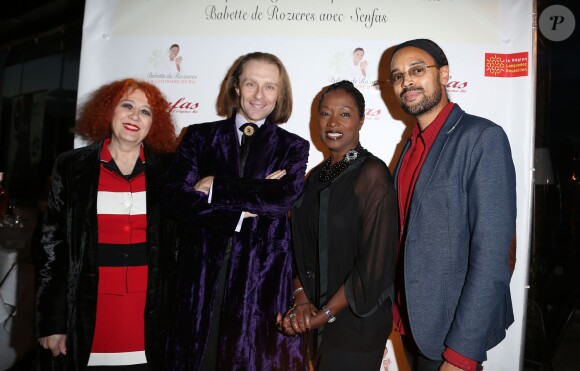 Morgan Ackermann, sa mère Pascale et Babette de Rozières à la soirée de lancement de la première gamme de produits bio de Babette de Rozières, à Levallois-Perret, le 17 octobre 2013.
