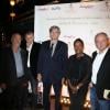 Patrick Poivre d'Arvor, Stéphane Le Foll et Yann Queffélec la soirée de lancement de la première gamme de produits bio de Babette de Rozières, à Levallois-Perret, le 17 octobre 2013.