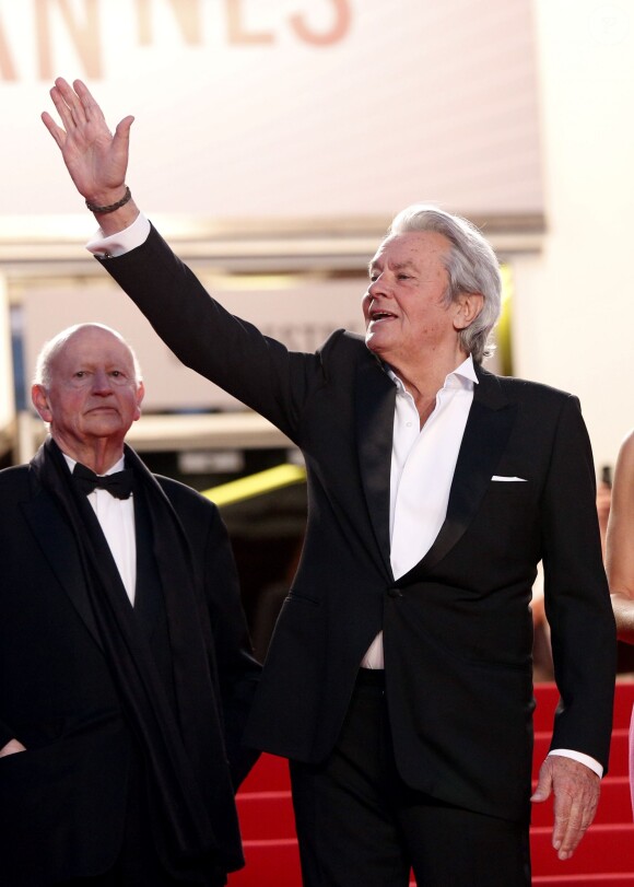 Gilles Jacob et Alain Delon à Cannes le 25 mai 2013