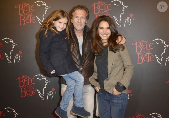 Stephane Freiss avec sa femme Ursula et leur fille Bianca - People a la generale de la comedie musicale "La Belle et la Bete" au Theatre Mogador a Paris le 24 octobre 2013.24/10/2013 - Paris