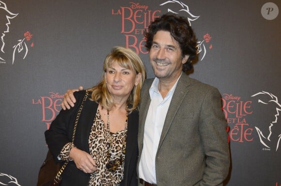 Bruno Madinier et sa femme Camille - Générale de la comédie musicale "La Belle et la Bête" au Théâtre Mogador à Paris le 24 octobre 2013.