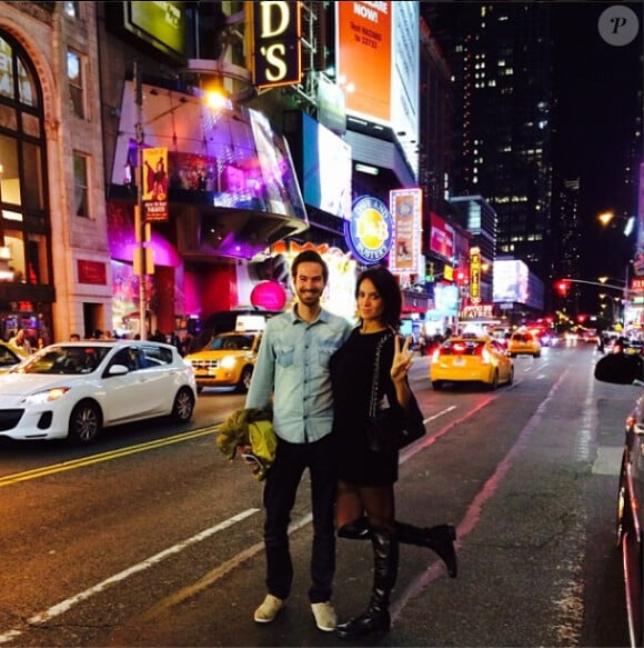 Jade Foret et son frère Laurent sur Broadway à New York, le 9 octobre 2013