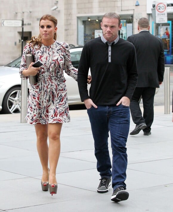 Coleen et Wayne Rooney à Manchester le 20 août 2013