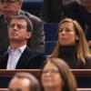 Manuel Valls et Anne Gravoin au BNP Paribas Masters de Paris-Bercy le 1er novembre 2013, spectateurs notamment du quart de finale Djokovic-Wawrinka.