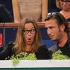 Sandrine Quetier, accompagnée d'un nouvel ami, assiste à l'Open Masters 1000 de Tennis Paris Bercy le 1er novembre 2013.