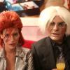 Exclusif - Christian Audigier et sa belle Nathalie Sorensen, déguisés en Andy Warhol et en Ziggy Stardust, fêtent Halloween au Soho House de Los Angeles, le 31 octobre 2013.