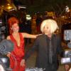 Exclusif - Christian Audigier et sa belle Nathalie Sorensen, déguisés en Andy Warhol et en Ziggy Stardust, fêtent Halloween au Soho House de Los Angeles, le 31 octobre 2013.