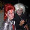 Exclusif - Christian Audigier et sa fiancée Nathalie Sorensen, déguisés en Andy Warhol et en Ziggy Stardust, fêtent Halloween au Soho House de Los Angeles, le 31 octobre 2013.